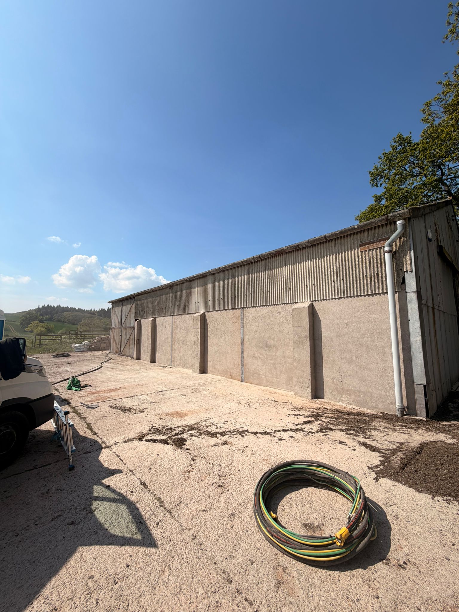Agricultural building after shot blasting in County Durham