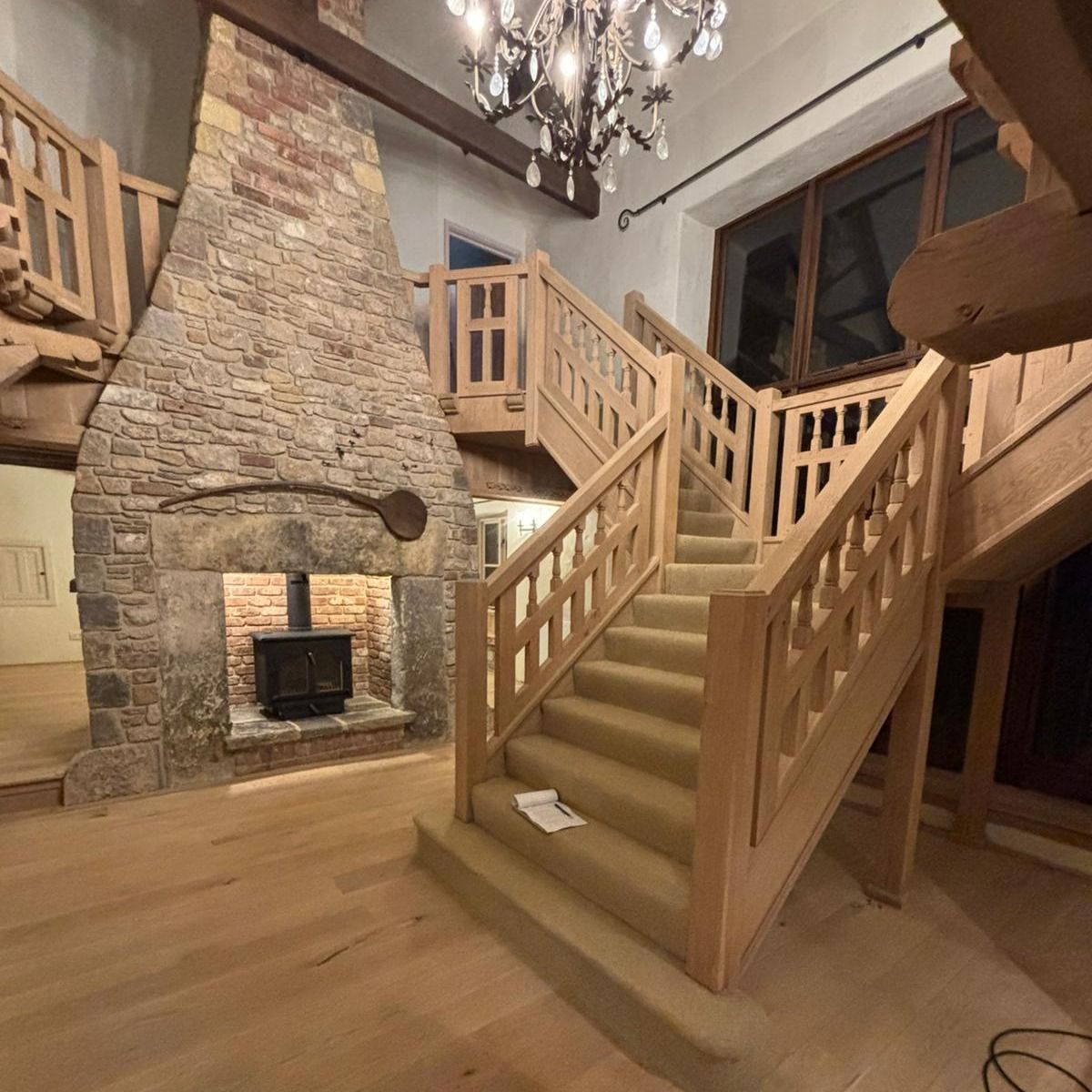 Grand staircase shot blasting before and after