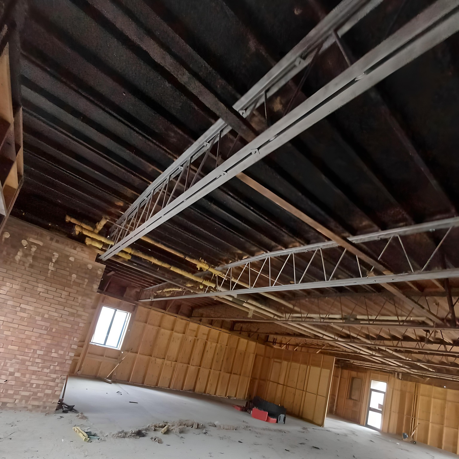 Complete view of restored structural framework