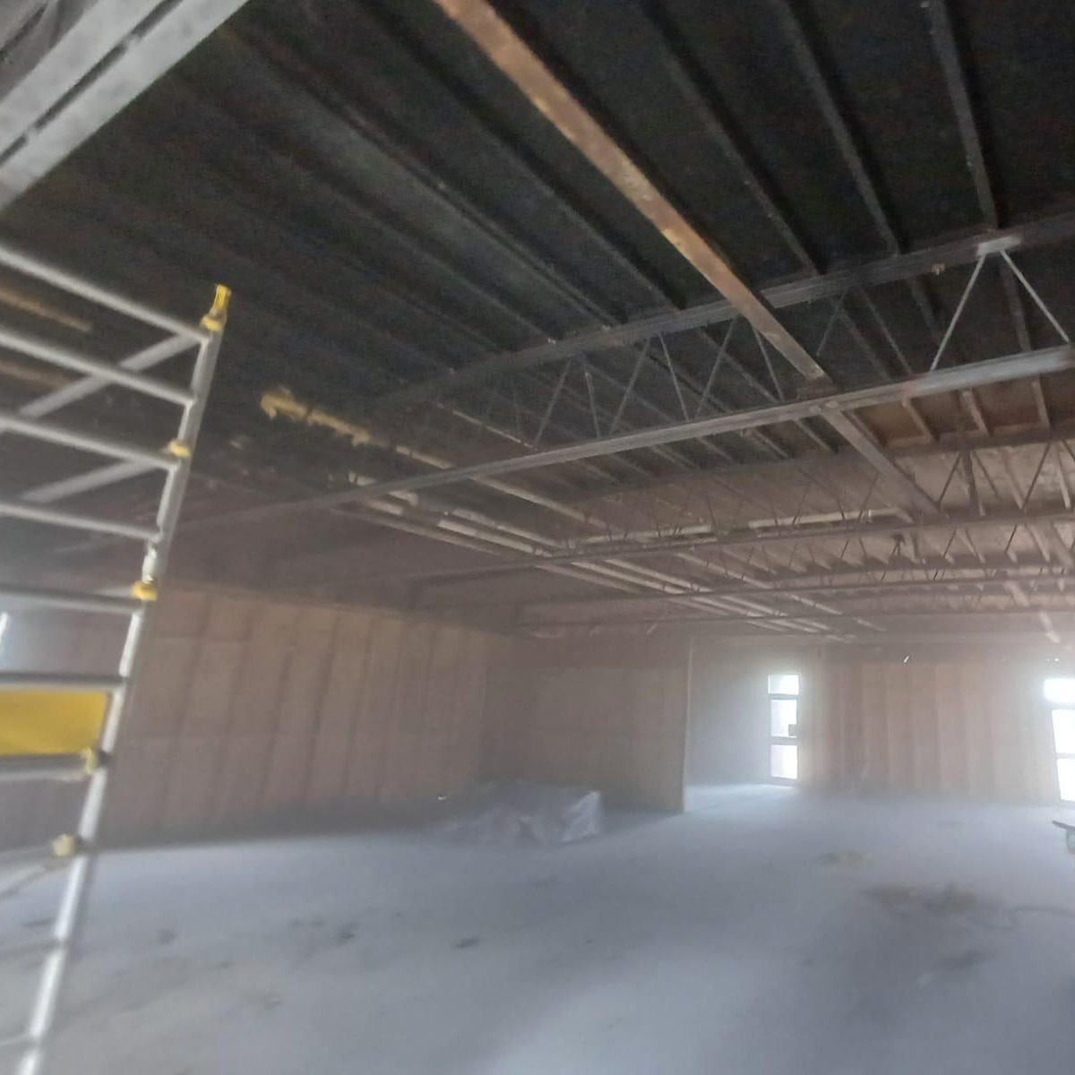 Structural steel frames before blasting - mill scale and surface contaminants